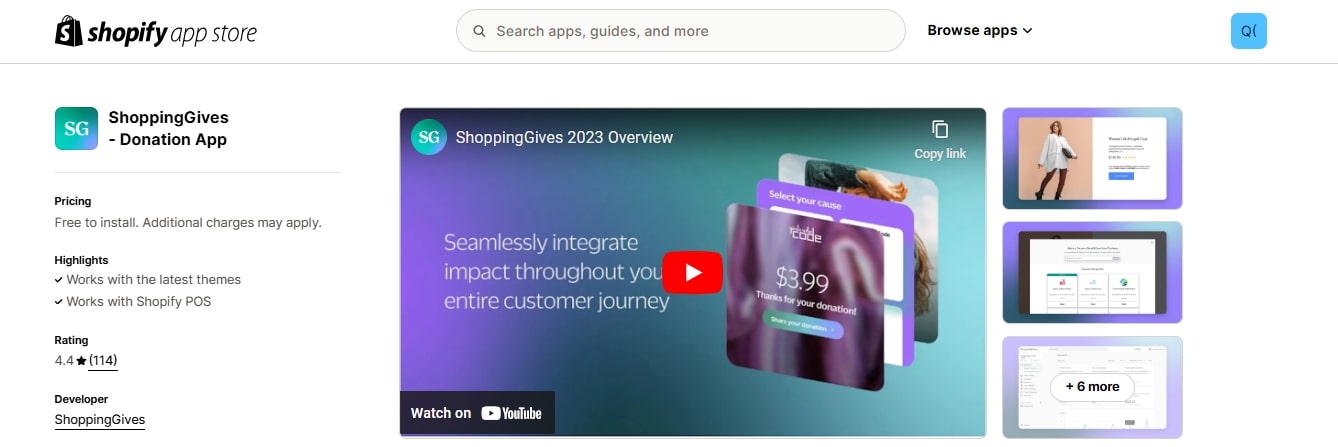 ShoppingGives Donation App