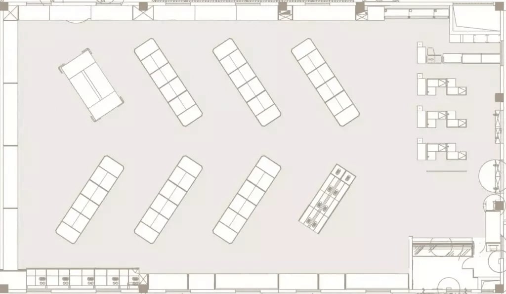 herringbone retail store layout