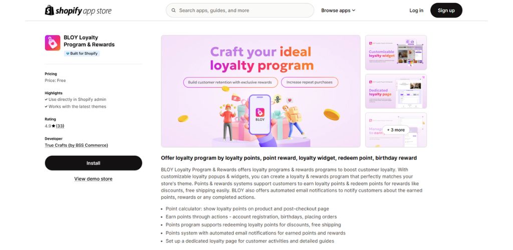 BLOY Loyalty Program & Rewards app Shopify