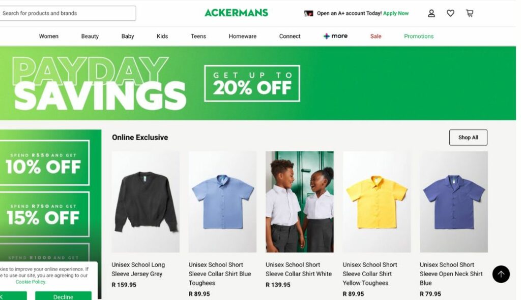 does shopify work in south africa - ackermans