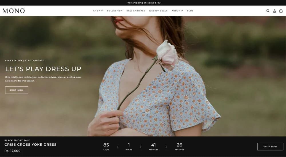 shopify mono theme