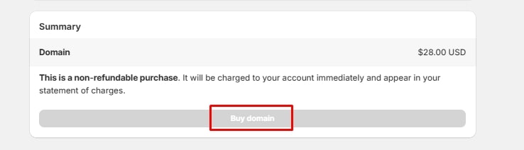 shopify domain cost 7