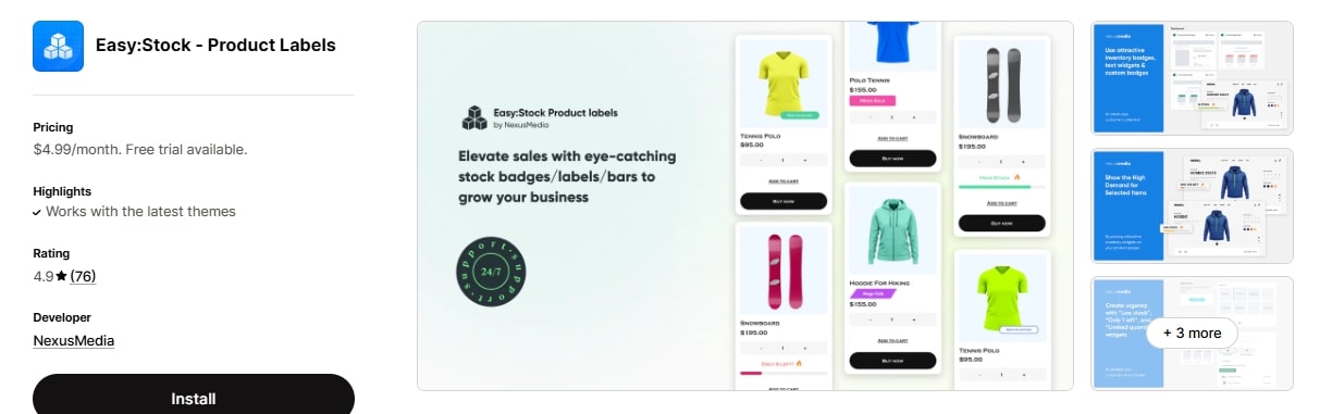 Easy product labels apps for shopify