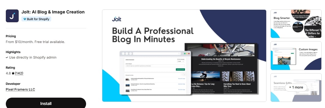 Jolt - best related blog post app for shopify