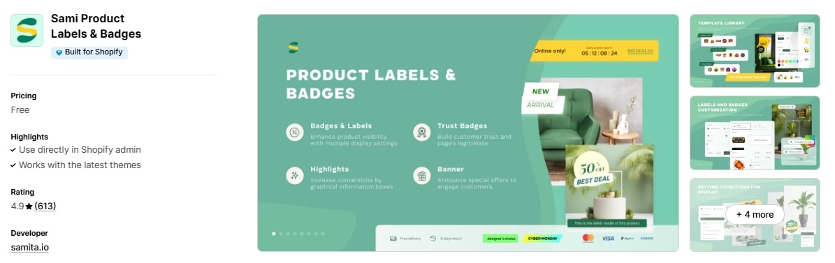 Sami product labels apps for shopify