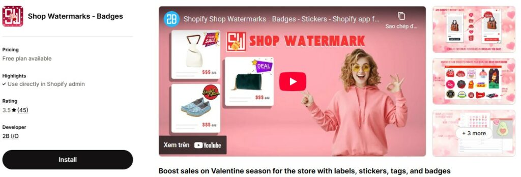 Shopify image watermark apps