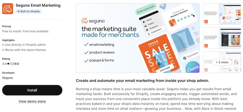 Shopify-marketing-automation-app-Seguno