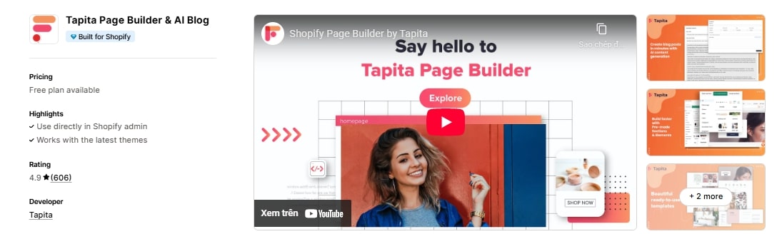 Tapita - blog app for shopify