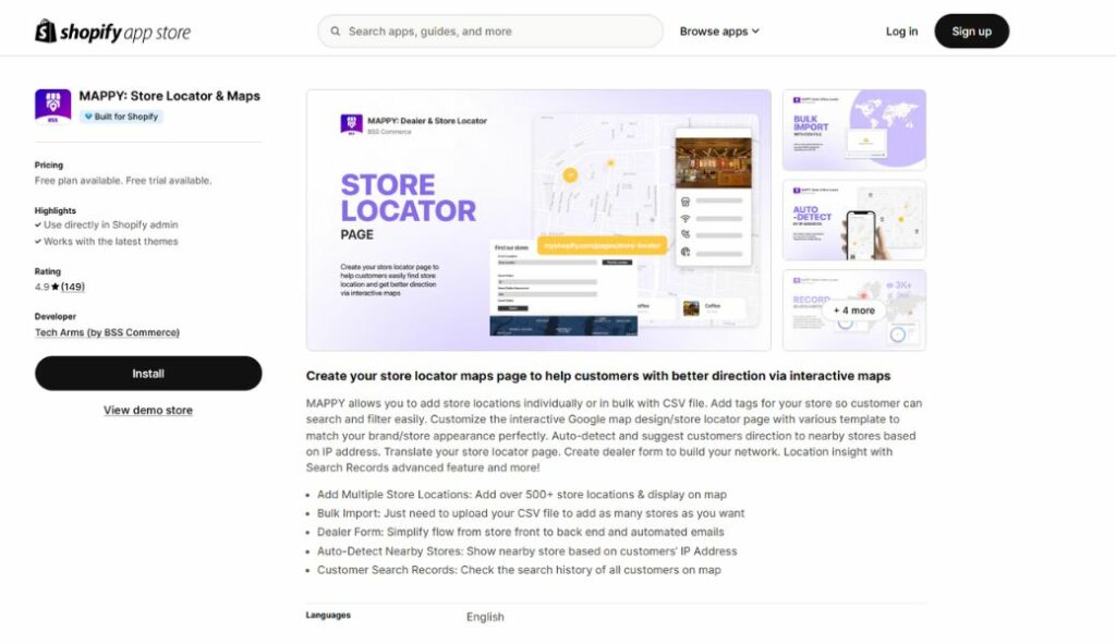 get customer location on shopify app mappy