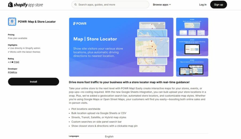 get customer location on shopify app powr map