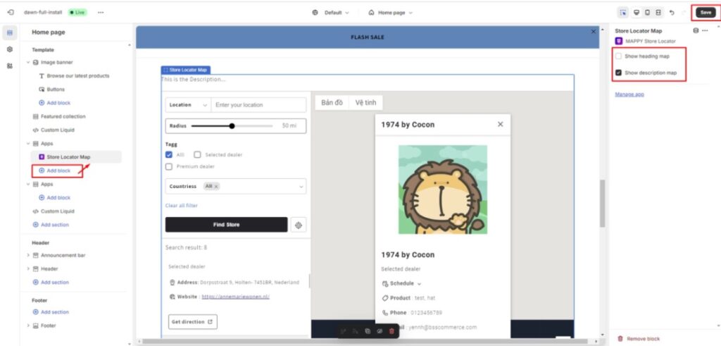 how to add store locator on shopify
