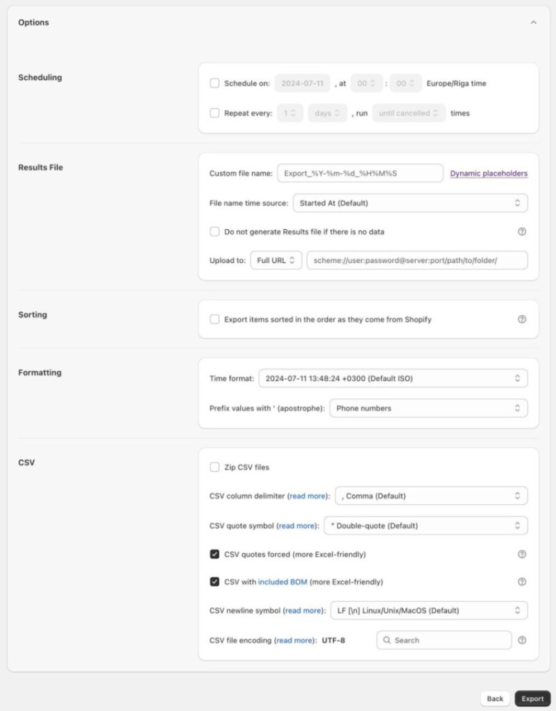 how to export products from shopify