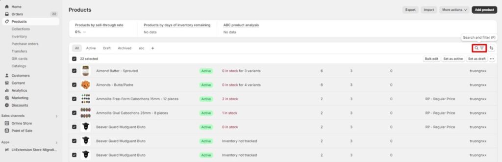 how to export products from shopify