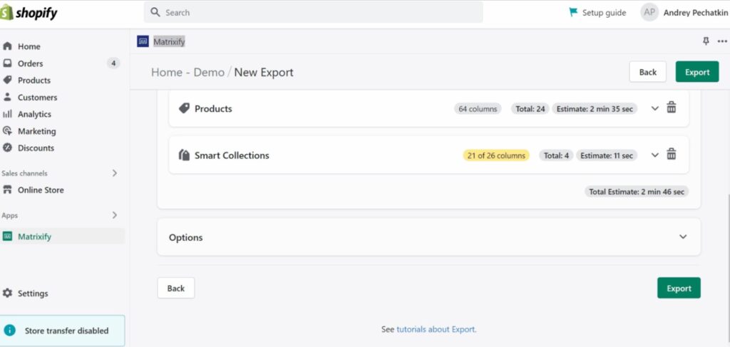 how to export products from shopify