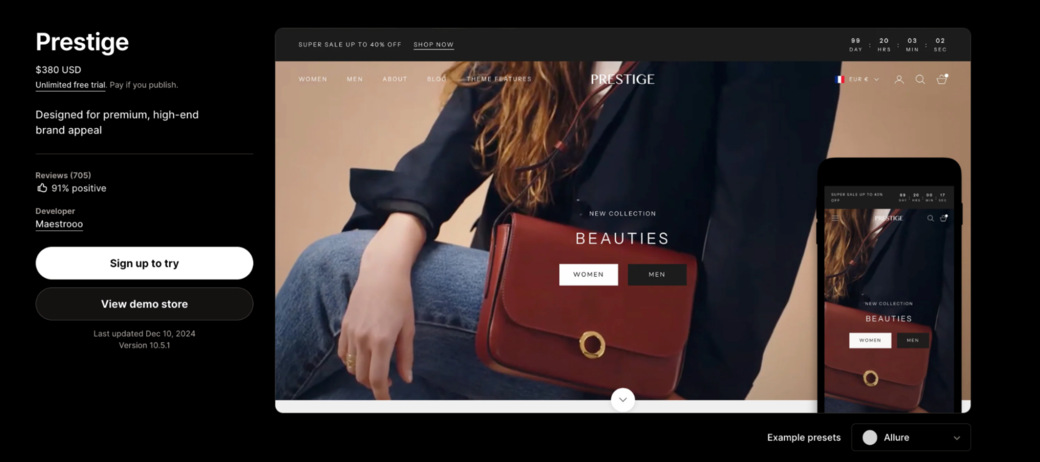 best shopify theme for luxury