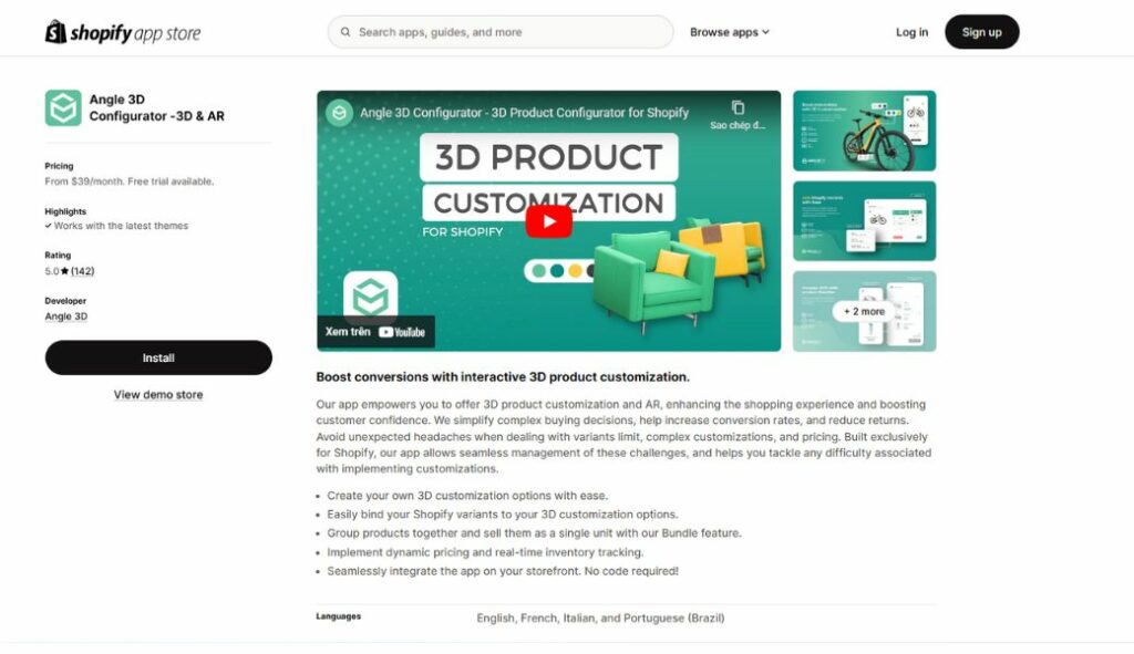 shopify 3d product image apps angle 3d