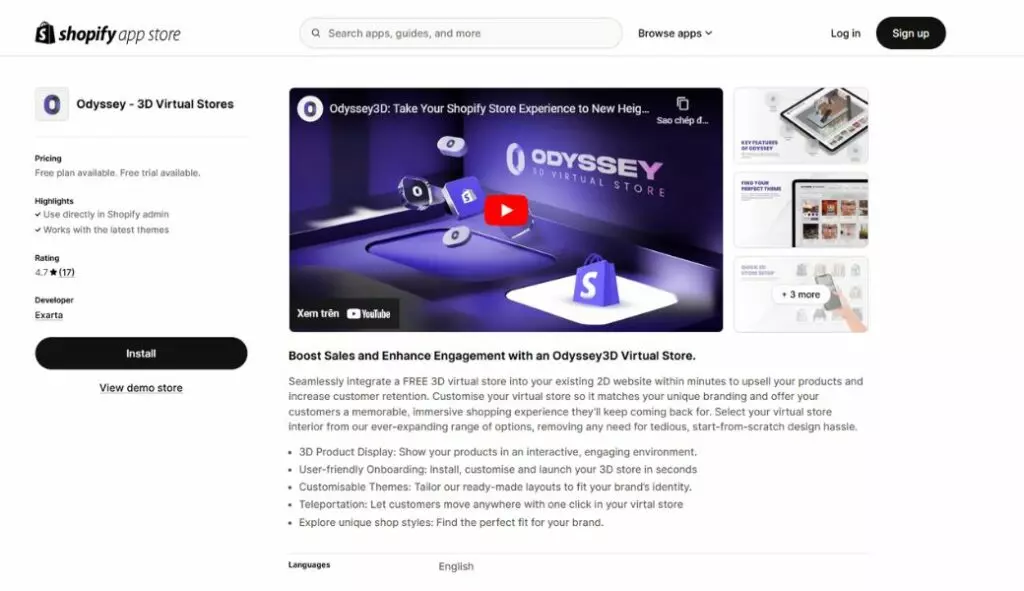 shopify 3d product image apps odyssey