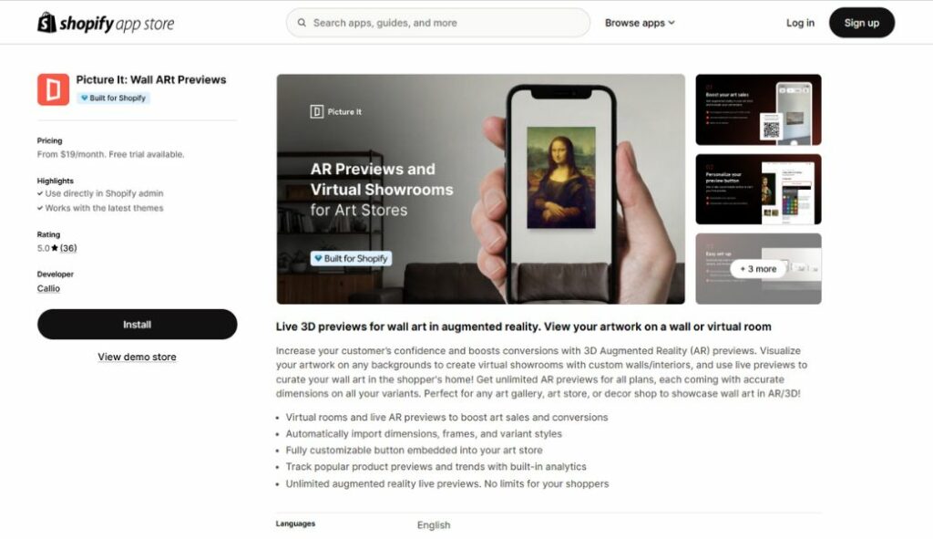 shopify 3d product image apps picture it
