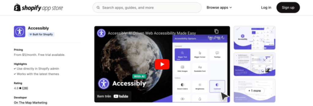 shopify accessibility apps