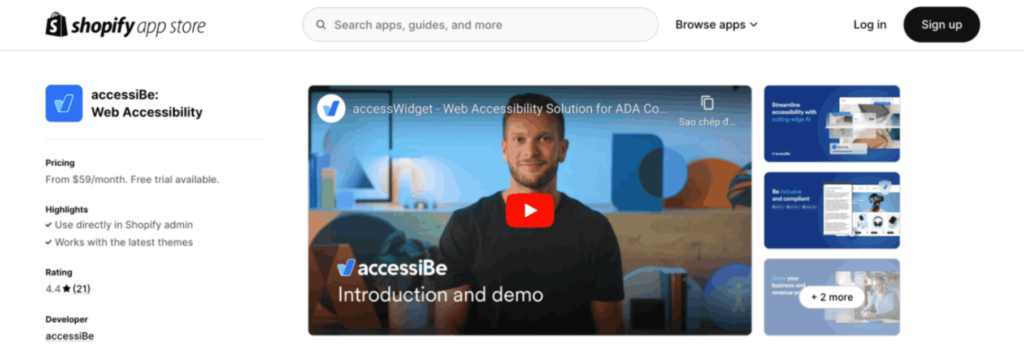 shopify accessibility apps