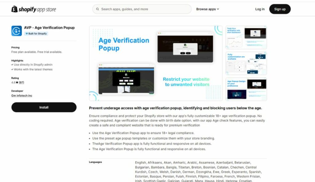 shopify age verification apps avp