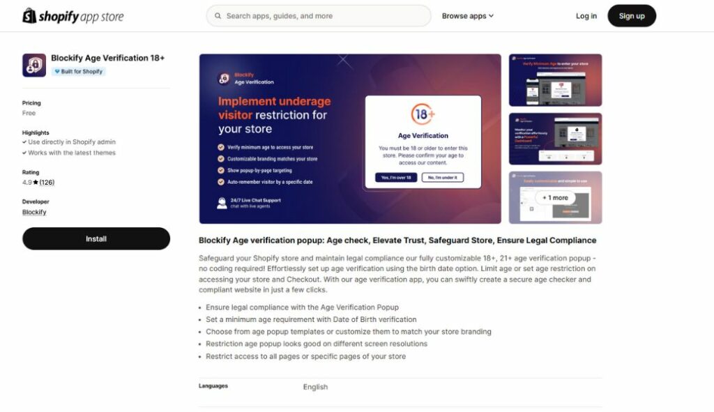 shopify age verification apps blockify age verification 18