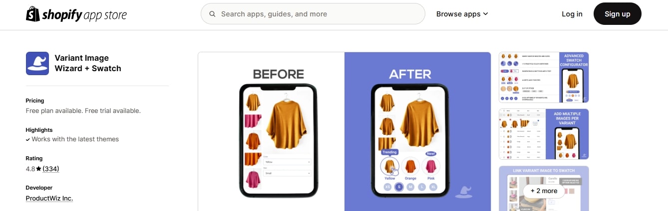 Shopify color swatch apps 7