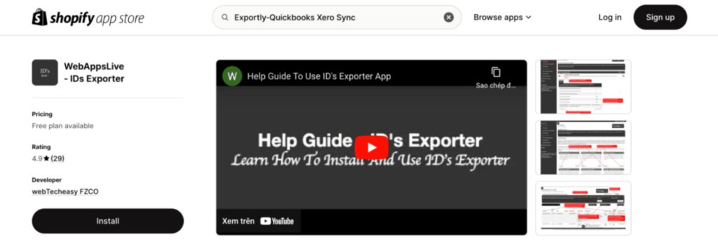 shopify export products