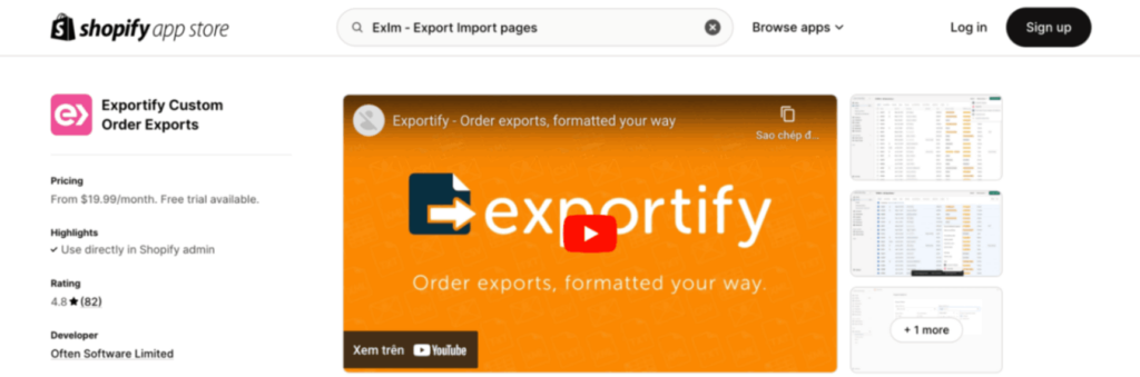 shopify export products