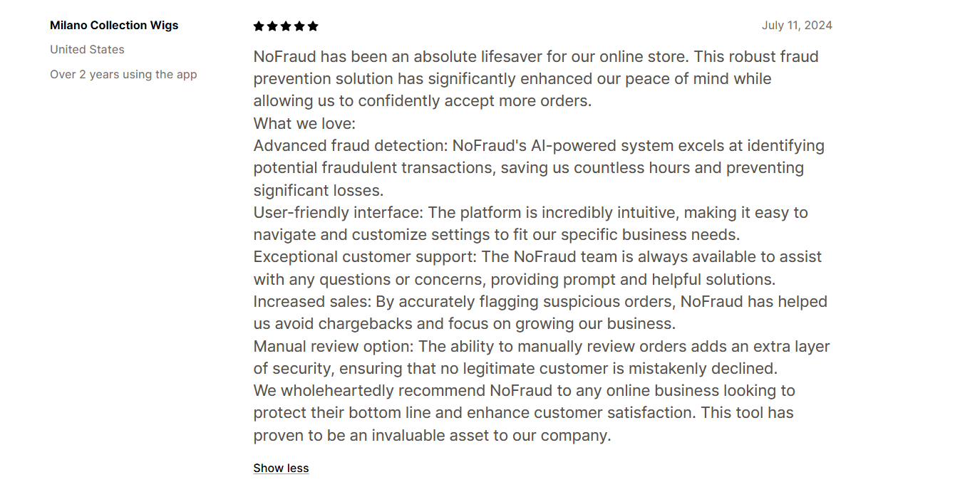 Shopify fraud protection app