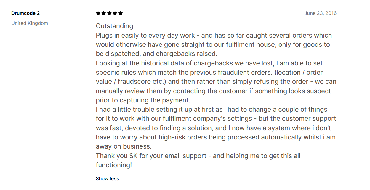 Shopify fraud protection app