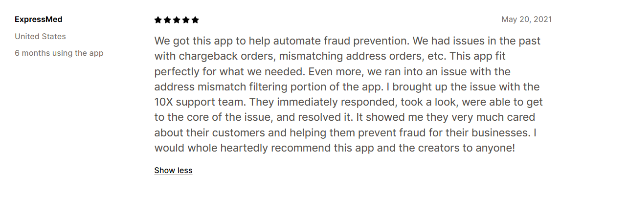 Shopify fraud protection app