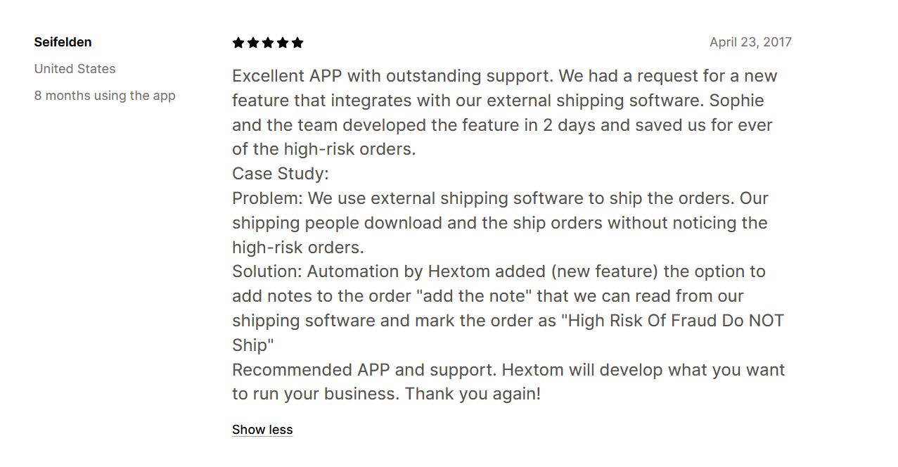 Shopify fraud protection app