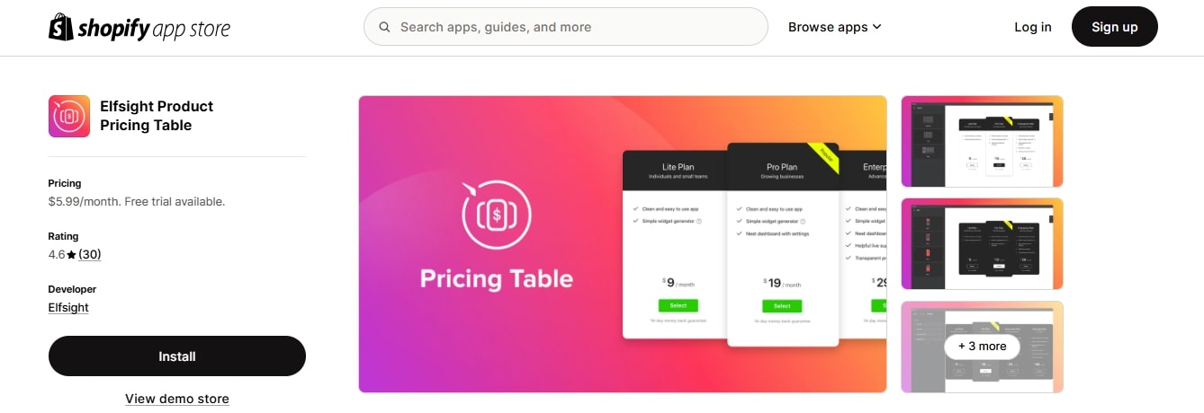 shopify pricing table apps 5