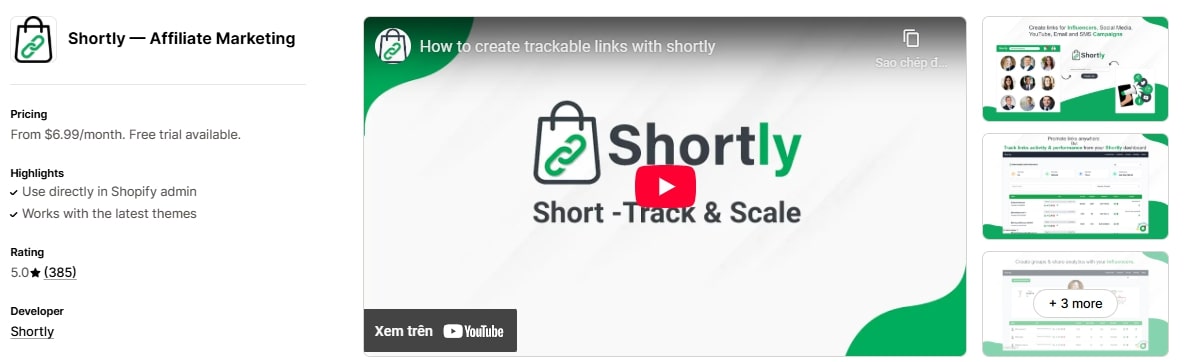 shortly - shopify short link generator app