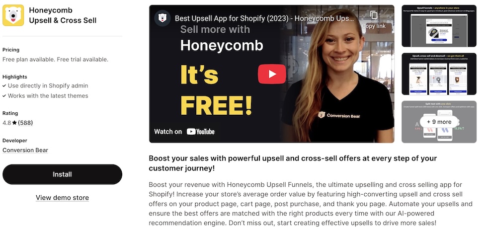 Best-upsell-app-for-Shopify-Honeycomb