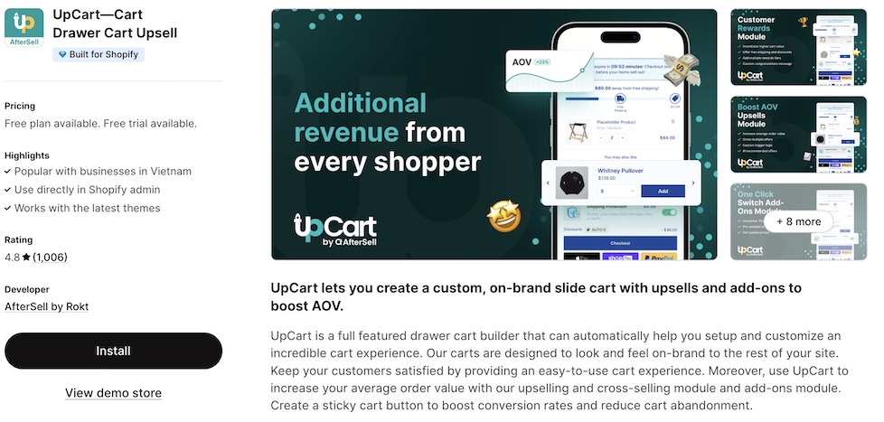 Best-upsell-app-for-Shopify-Upcart