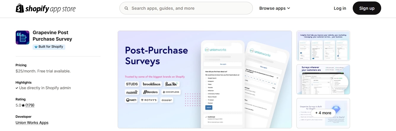 Grapevine Best Survey Apps For Shopify