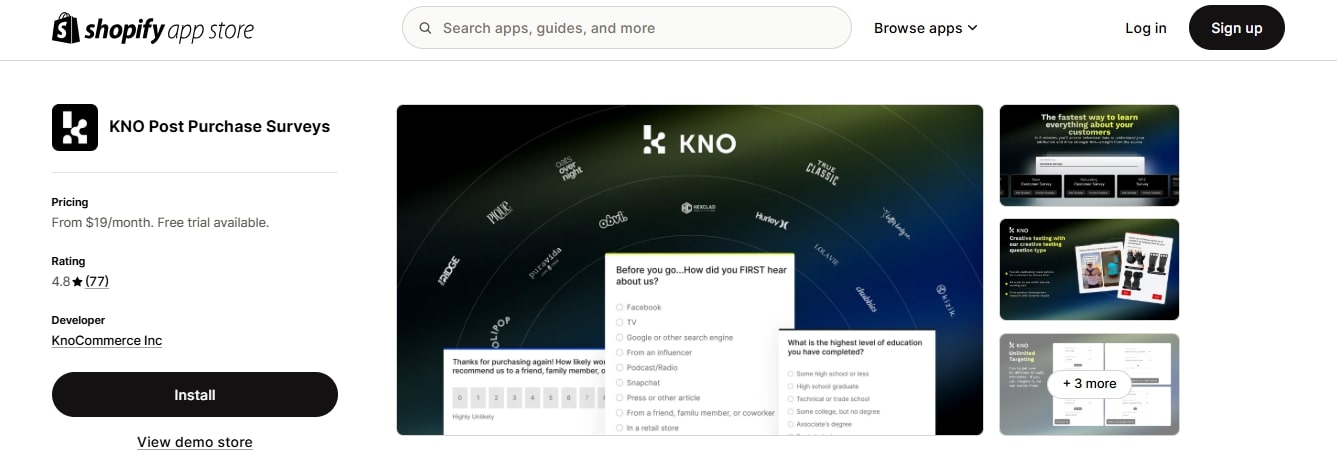 KNO Best Survey Apps For Shopify