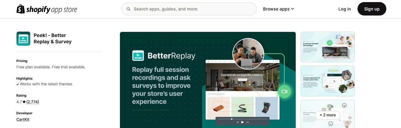 Peek Best Survey Apps For Shopify