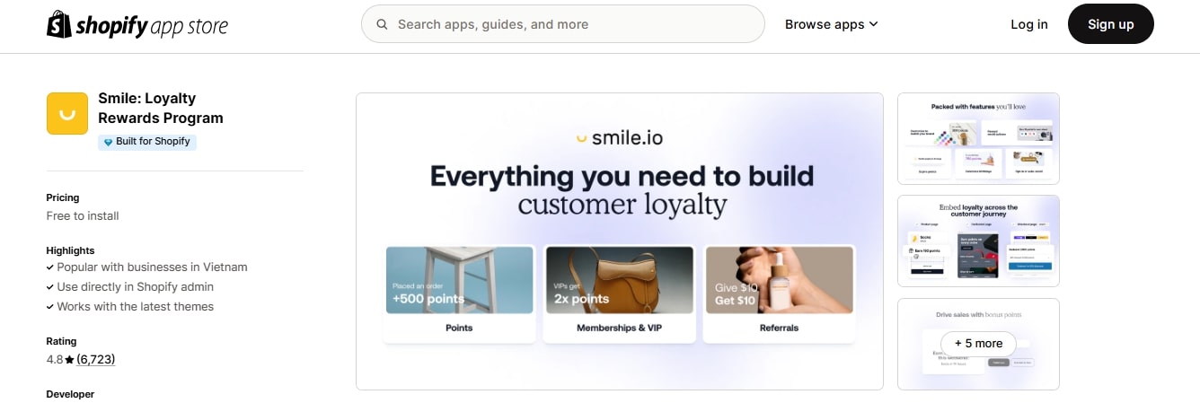 Smile Shopify Store Management Apps