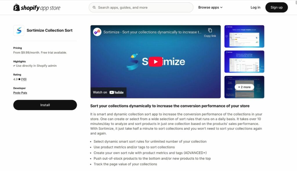 shopify product sorting apps