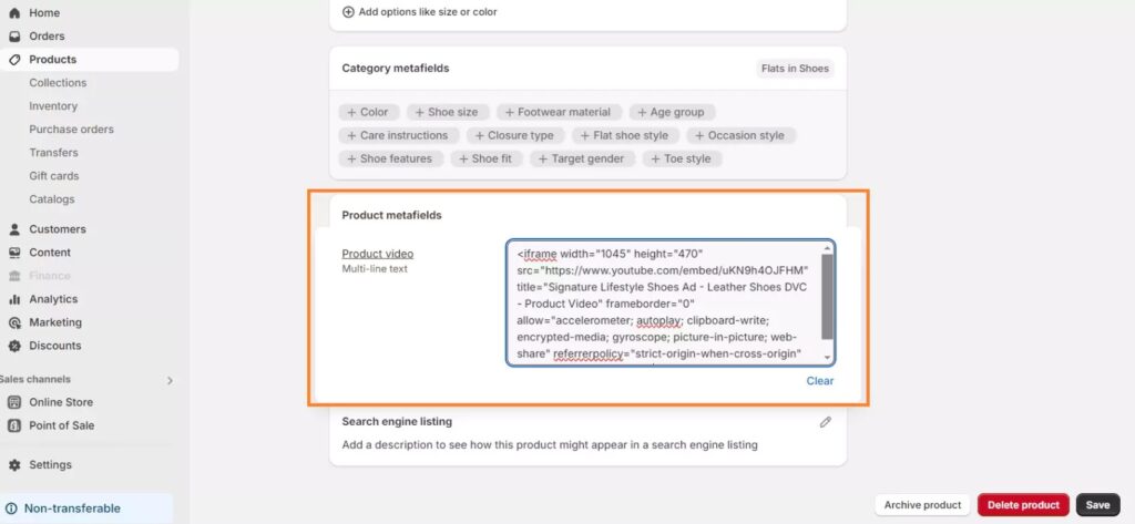Add video to Shopify product page