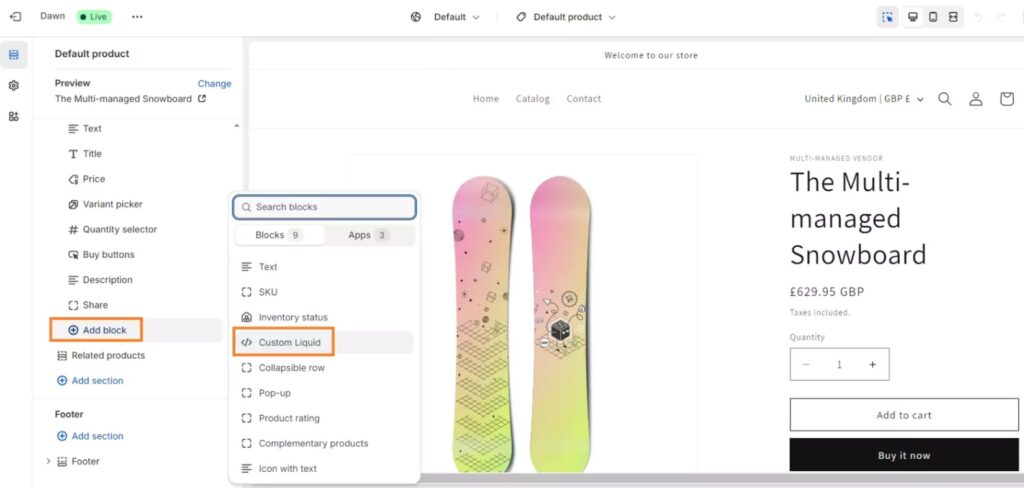 Add video to Shopify product page