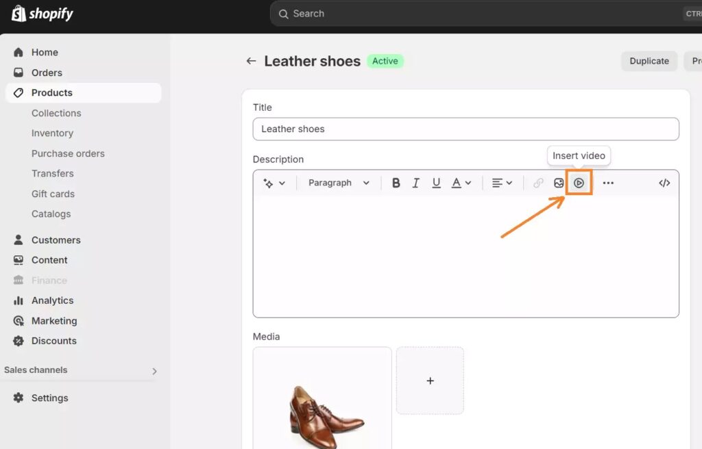 Add video to Shopify product page