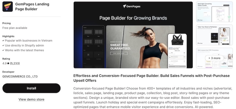 Best-Shopify-apps-for-ecommerce-Gempage
