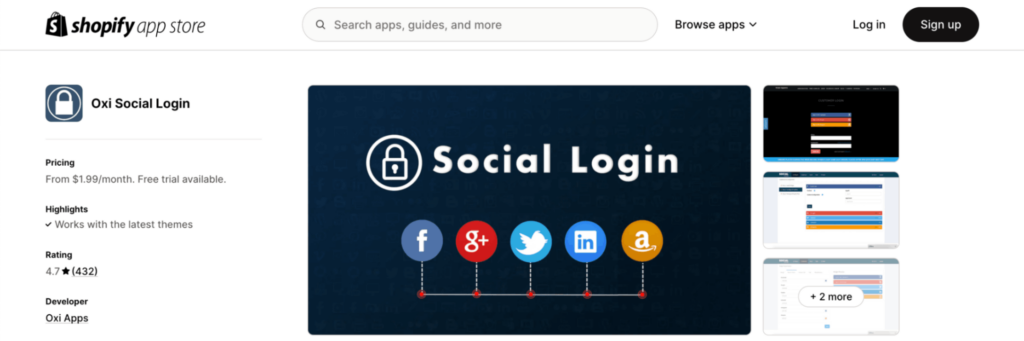 best shopify apps for social login
