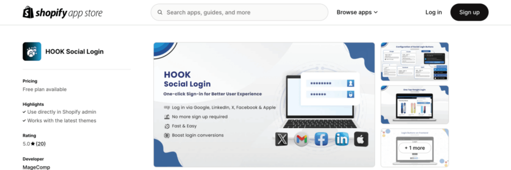 best shopify apps for social login
