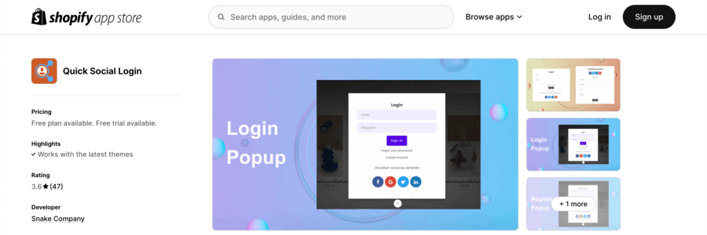 best shopify apps for social login