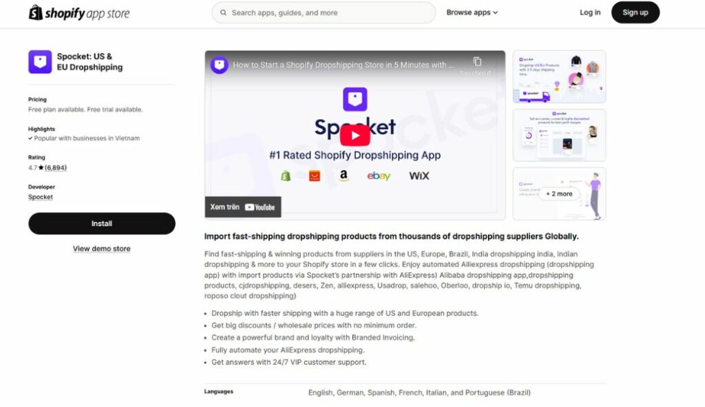 best product sourcing apps for shopify spocket